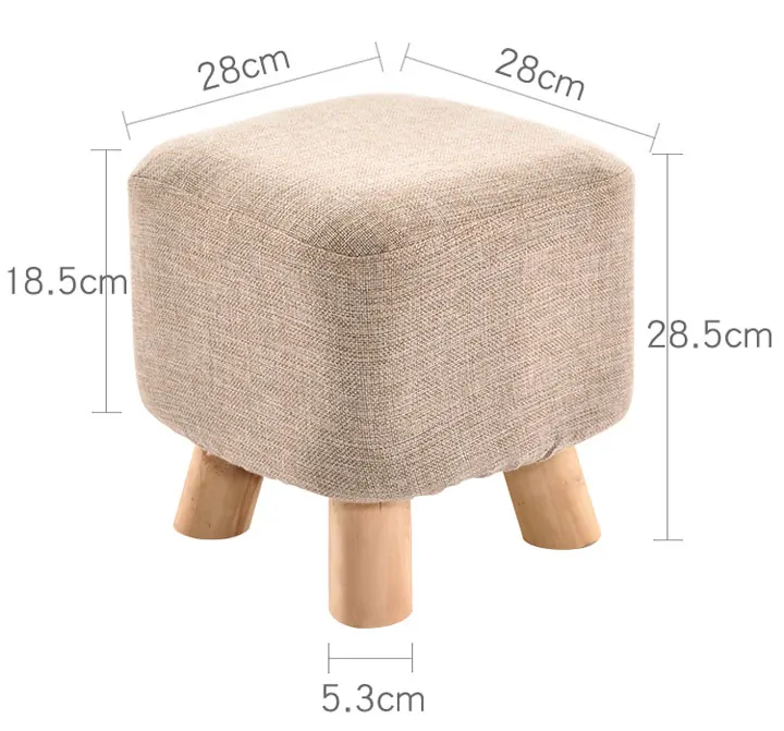 5 видов стилей современный стул твердый деревянный табурет творчески износ обуви Ткань диван стул скамья дома 28*28*28.5 см