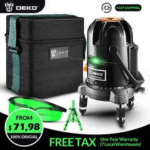 Лазерный уровень DEKO LL57G7-T, высокоточный светильник Nivel a Laser, 360 Graus, 3D, для улицы, levelAnd, тканевый бокс 5 линий, 6 точек