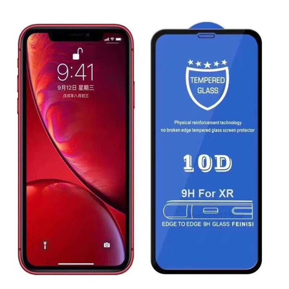 Закаленное стекло с полной проклейкой 10 D для iPhone X XR Защитная пленка экрана apple