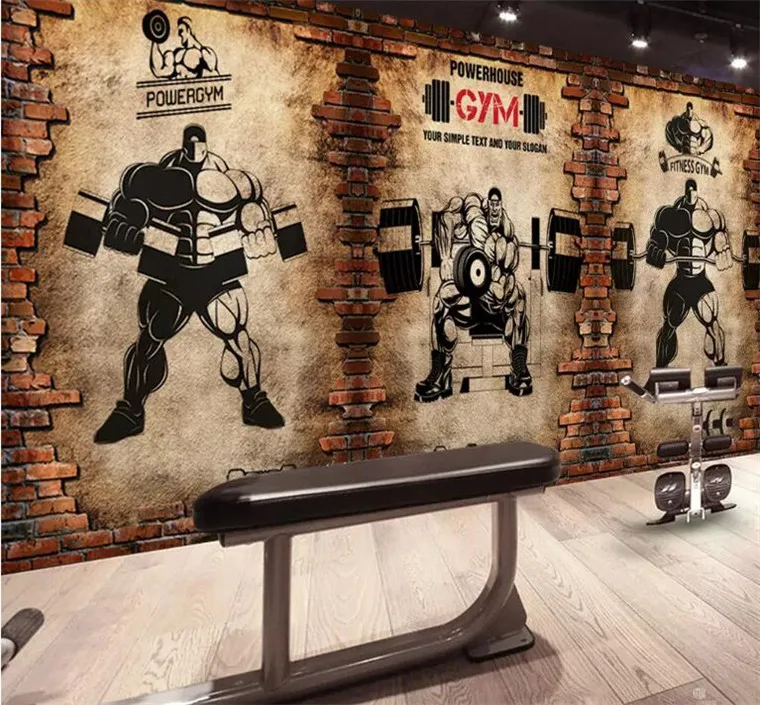 3d wallpaper custom 3d murals wallpaper 3d Gym nostalgic ...