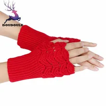 Doudoulu дизайн женские теплые зимние короткие перчатки без пальцев мягкие модные дропшиппинг# XTJ