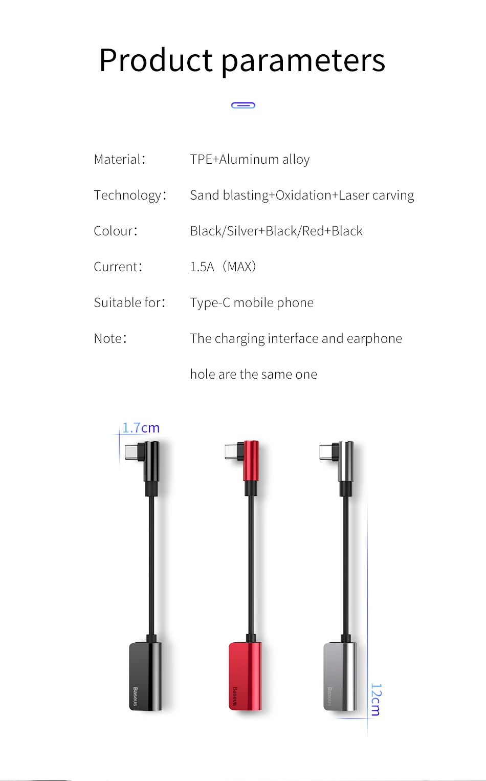 Аудио кабель Baseus type-C адаптер type-C на 3,5 мм разъем аудио сплиттер USB C адаптер для наушников для samsung S9 huawei Mate20 Xiaomi