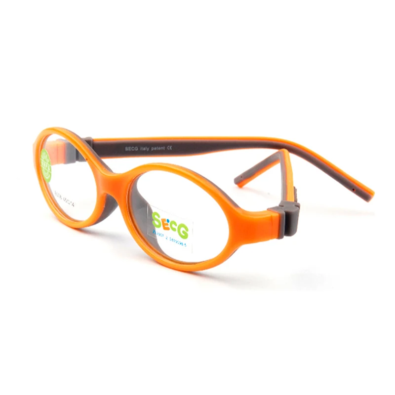 SECG Милая круглая рамка для детских очков силиконовая оптическая близорукость съемные твердые гибкие мягкие детские очки - Цвет оправы: C1
