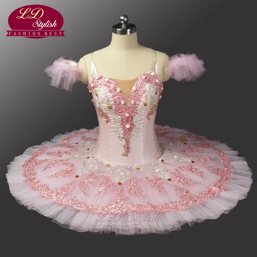 

Pink Peach Fairy Professional Ballet Tutu With Flowers Ballet Professional Tutu For Adults Children Girls Ballet Tutu Dress 0082