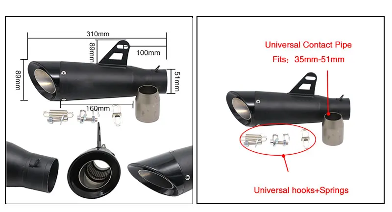 ZSDTRP Универсальный 51 мм модифицированный глушитель выхлопа мотоцикла SC скутер выхлопных газов для CBR1000RR S1000RR Ninja25 R6 ZX6R