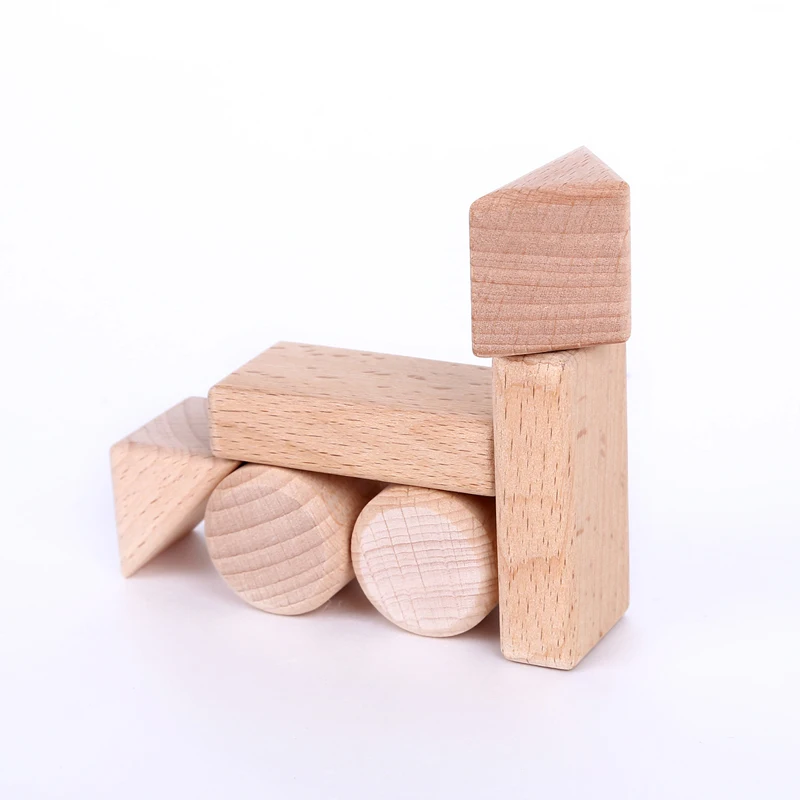 Montessori juguete 22 piezas de madera de haya bloques de geometría aprendizaje y educación alta calidad juguetes de madera brinquedos educativos
