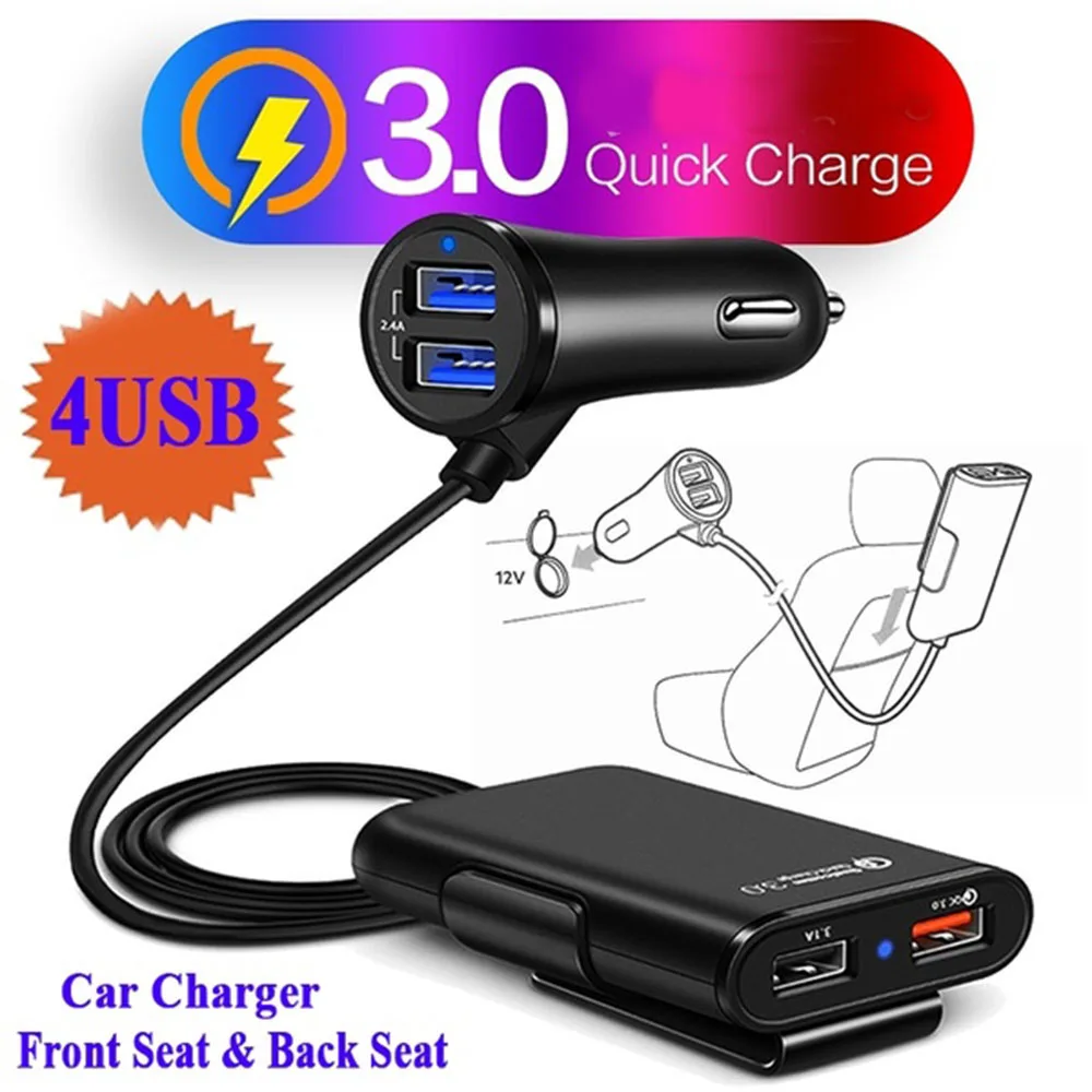 

Quick Charge 3.0 4 Port Usb Cell Phone Charger for Xiaomi Mi 9 8 7 Redmi K20 Pro for Iphone X Xs Xr 8 7 6 6s Plus se Tablet Psp