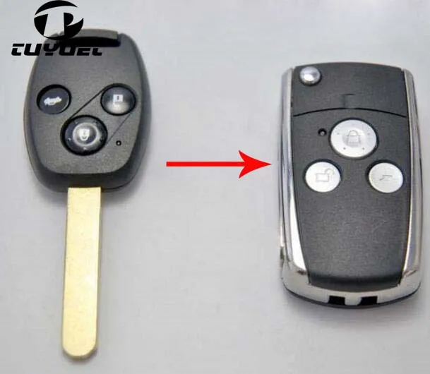 3 Buttons Flip Remote Key Shell for Honda(4)-1