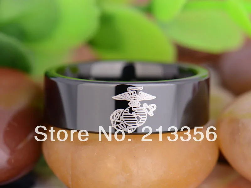 free shipping uk russia brazil usa hot selling 8mm black pipe military army marines mens - Military Wedding Rings free shipping uk russia brazil usa hot selling 8mm black pipe military army marines mens - Military Wedding Rings