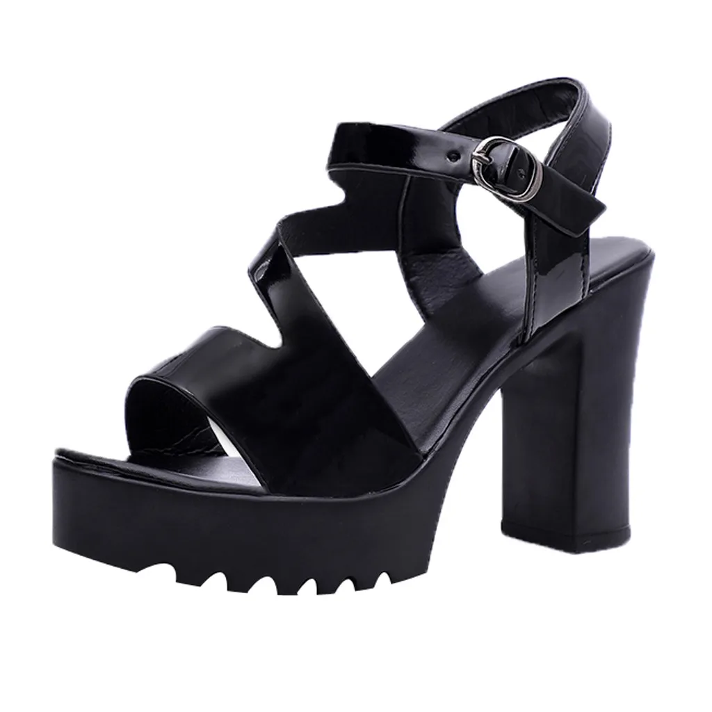 New Woman Platform Sandals Summer Open Toe Shoes Women Leather High