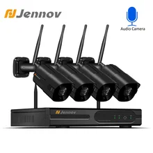 Jennov 4CH 1080N DVR 1080 система видеонаблюдения 4 шт. 2MP камеры безопасности ИК Открытый IP66 комплект видеонаблюдения Обнаружение движения CCTV