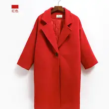 Быстрая женское новое зимнее тонкое однотонное теплое однобортное пальто с рукавом три четверти и отложным воротником с карманами модное шерстяное пальто