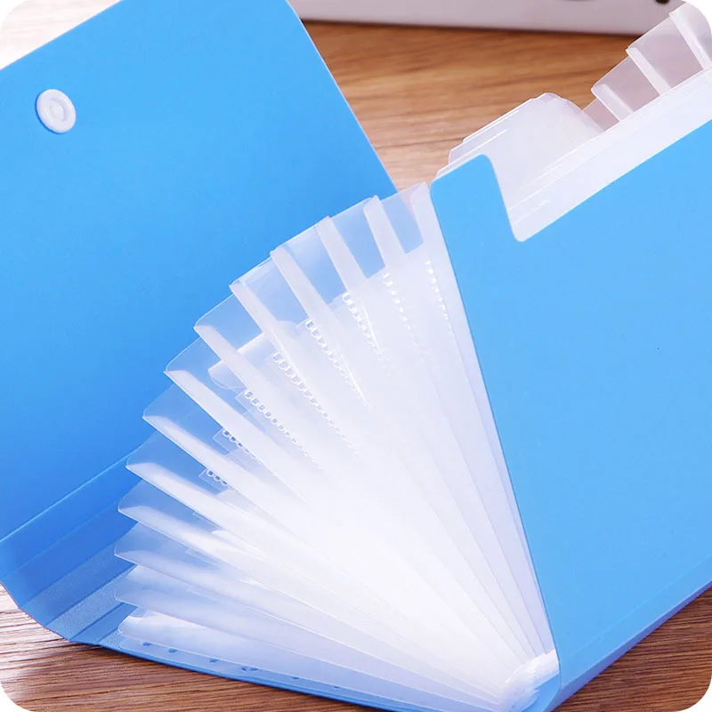Plastic Candy Color A6 File Folder Small Document Bags Expanding Wallet Bill Folders Documents Fichario Escolar file folder file bag transparent folder