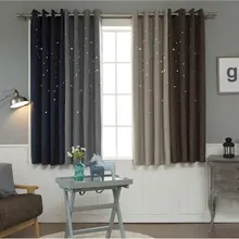 Hollow Curtains for Living Room Modern Bedroom Decorations Solid Window Treatments Star Pattern Blackout Curtains Panel