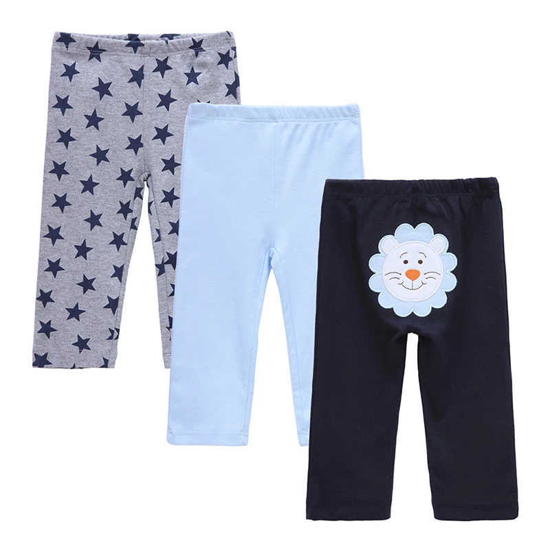 3PCSLOT Spring Hot Sale Baby Boy Pants Casual Cotton Baby Leggings Elastic Waist Baby Girl Pants Cartoon Full Length Baby Pants (2)