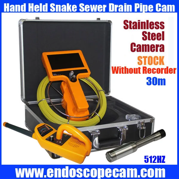 30M Hand Held 512HZ Sonda transfer and 512 sonda Receiver Snake UnderWater Sewer Drain Pipe Inspection
