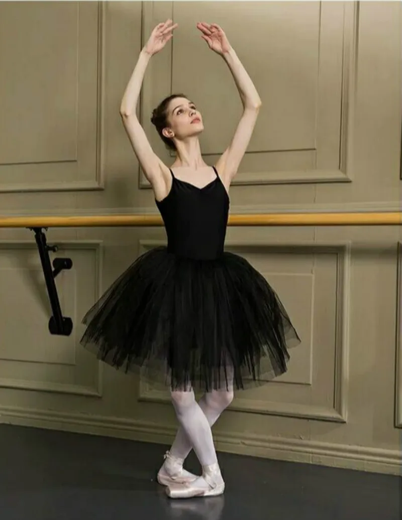 White Black Swan Ballet Costume For Women Adult Child Sleeveless Backless Professional Long Tutu Gymnastics Leotard For Girls ballet leotard ballet dress girls dance costumes