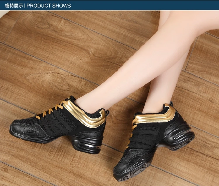 Уличная спортивная обувь для современных танцев; женская обувь для джазовых танцев из дышащей сетки; Ультра-светильник; кроссовки для танцев на квадратном каблуке; zapatillas; 1274