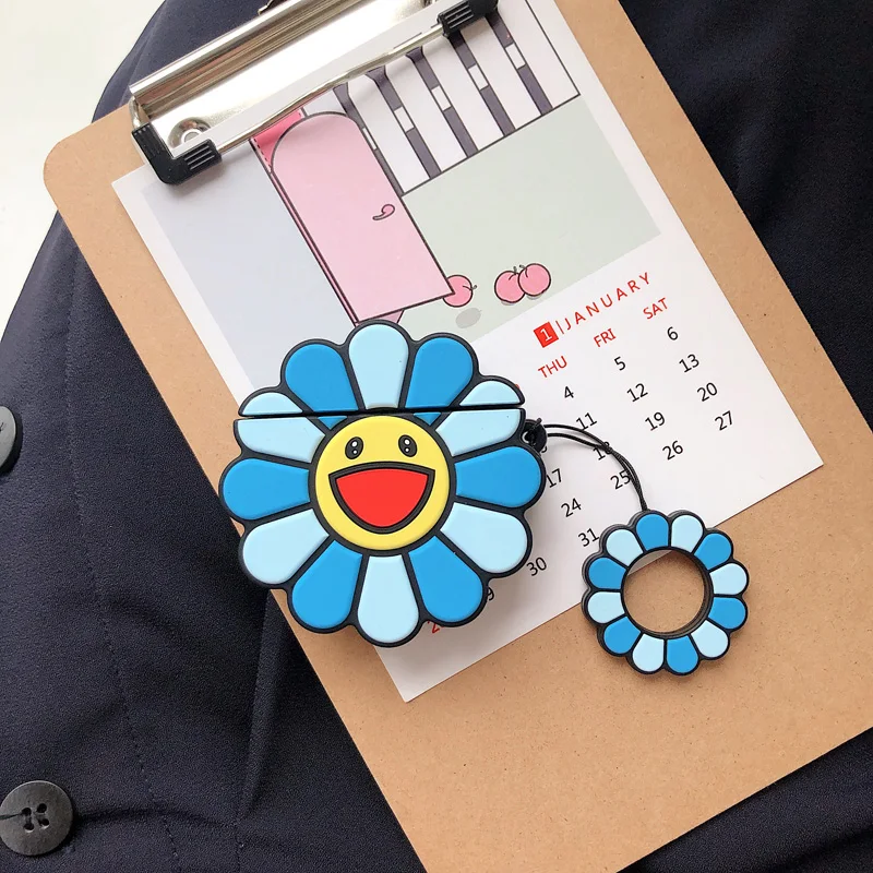 Милые Такаши MIRAKAMI KaiKai KiKi улыбка Радуга цветок Чехлы для наушников для Apple Airpods 1 2 противоударный силиконовый чехол для наушников