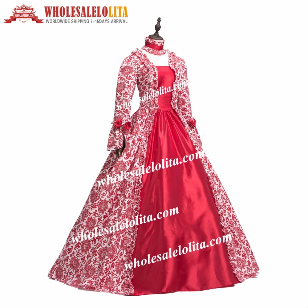 

Best Seller Vintage Print Dress 18th Century Marie Antoinette Dress Ball Gown Reenactment Theatre Clothing Costume