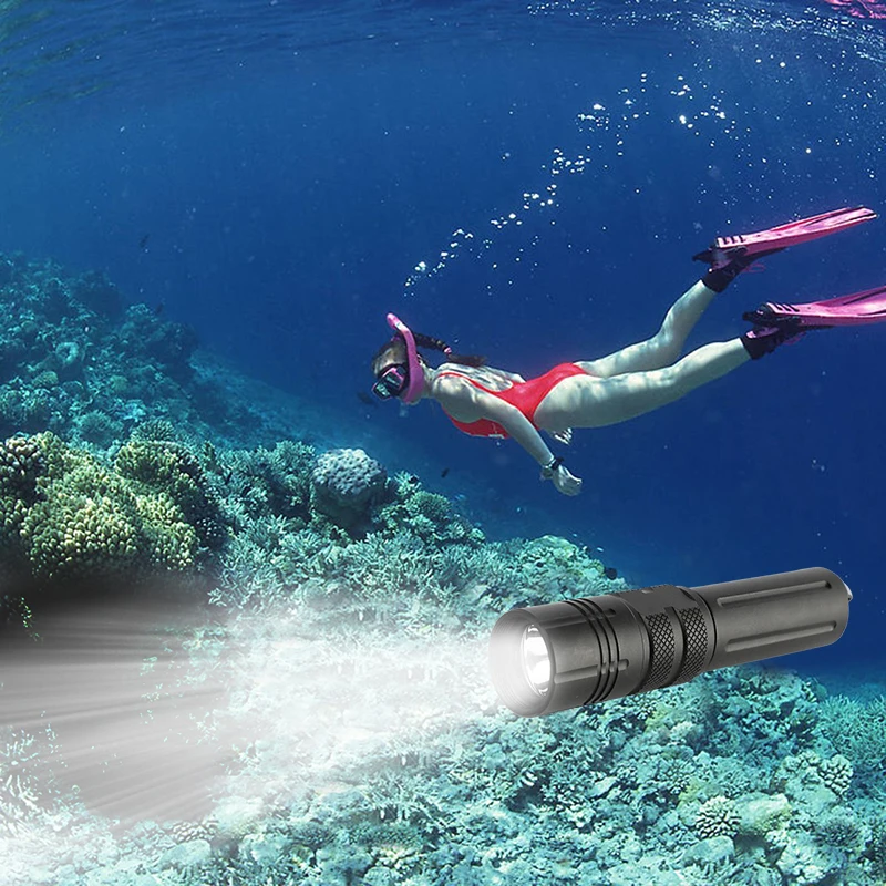 

POTENCO High-Power LED Flashlight Mini XML2 LED Waterproof Underwater Dive Diving Flashlights Torch Light Laser Lamp For Diving