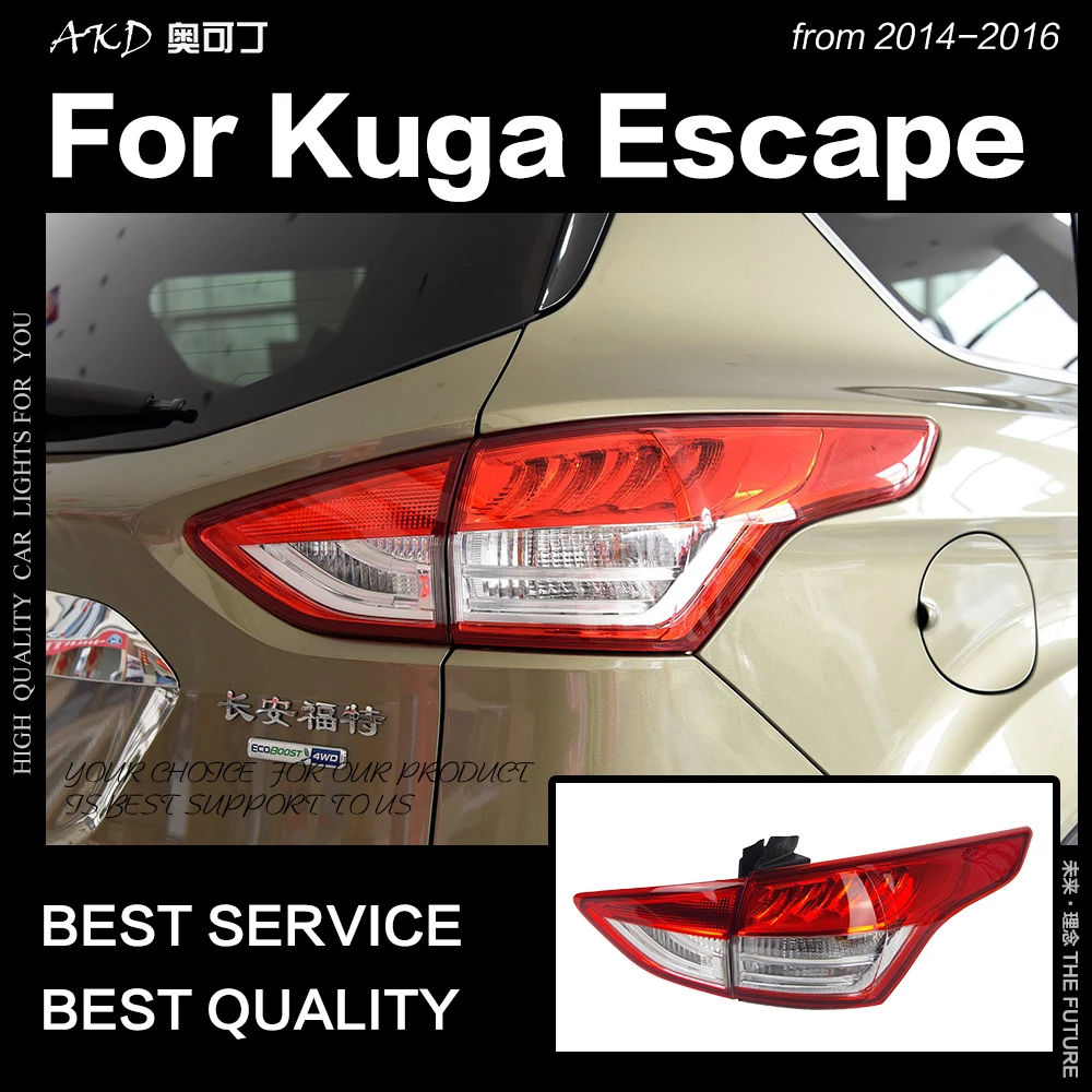 AKD автомобильный Стайлинг для Ford Escape задний светильник s- Kuga светодиодный задний фонарь светодиодный задний светильник DRL тормоз заднего хода авто аксессуары