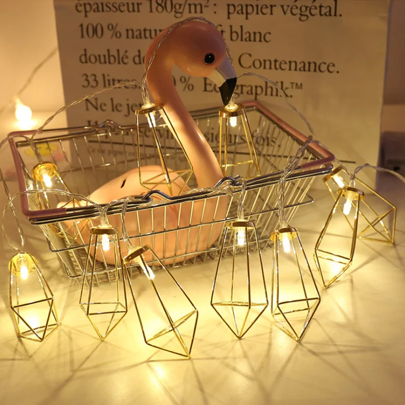 

1.1m 3m Rose Gold Diamond Shape LED String Lights Bedroom Christmas LED Fairy Lights for Wedding Party Home Decoration