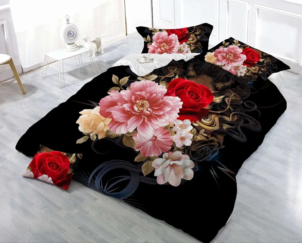 

Soft Bedclothes Queensize Bedding Sets Cover Bed Sheet set Pillowcase 3/4 Pcs