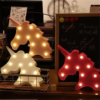 

Unicorn LED Night Lights Warm white lighting Room Bedroom Baby Room Desk Table Bookcase Decoration Different Color as a Gifts