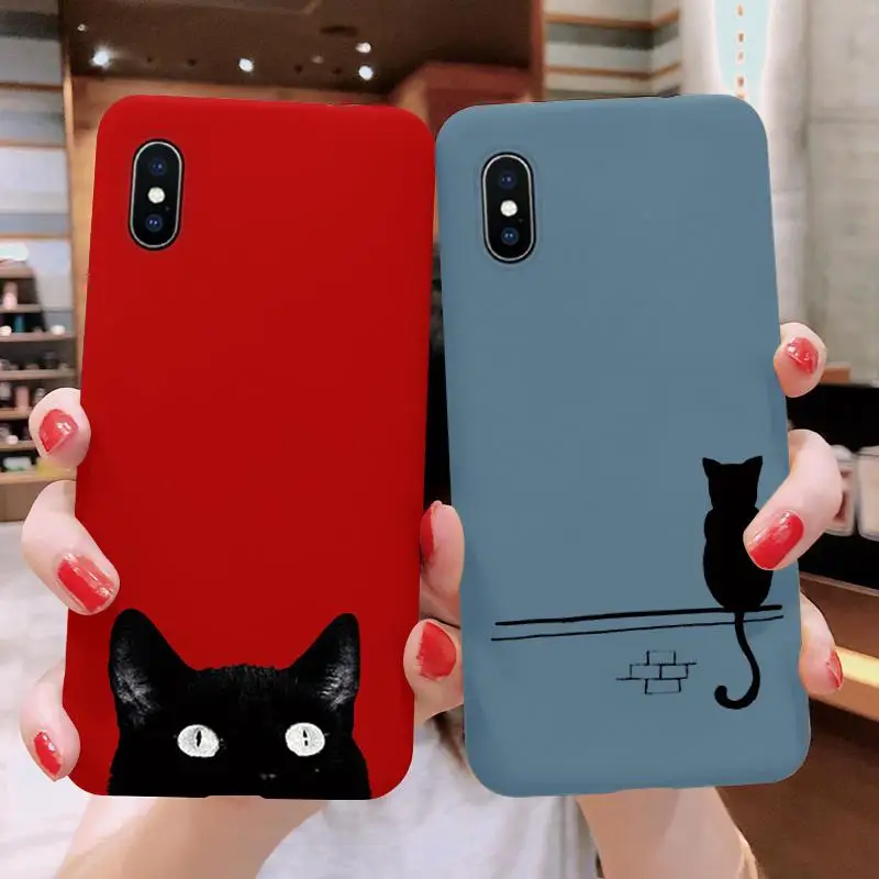 Мягкий чехол из ТПУ с мультяшным котом для iPhone XR 6 S 8 7 Plus задняя крышка X 11 Pro XS Max