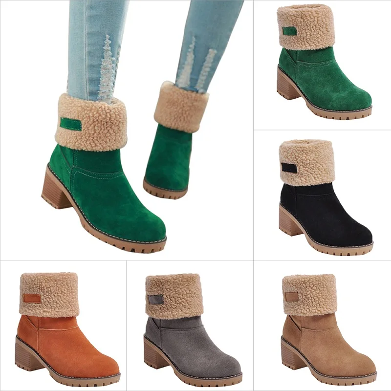 En Wenyujh Chaussures D'hiver Dames Camel Chaud Black Gray Color q64WZA6v