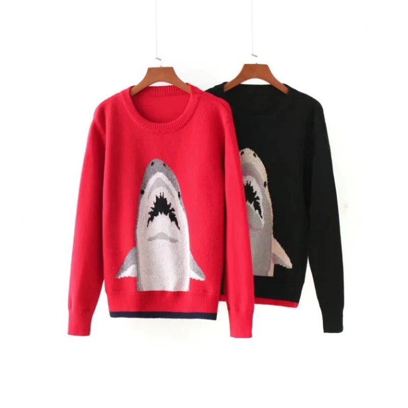 NYMPH 2017 New Fashion Fall Luxury Sweet Runway Designer Women Sweater Pullover Shark Pattern Knitted Tops Warm Winter Jumper | Женская