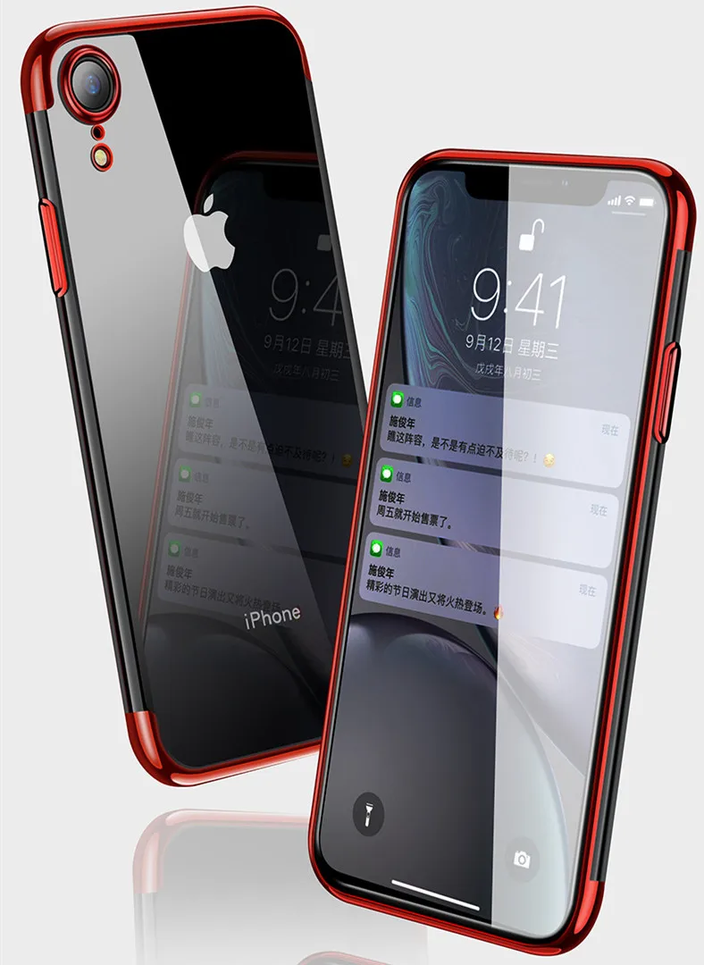 

Soft Laser Electroplate Phone Case for iPhone 6 6s 7 8 Plus for iPhone X xr xs max Black Red Blue Gold Phone Cover
