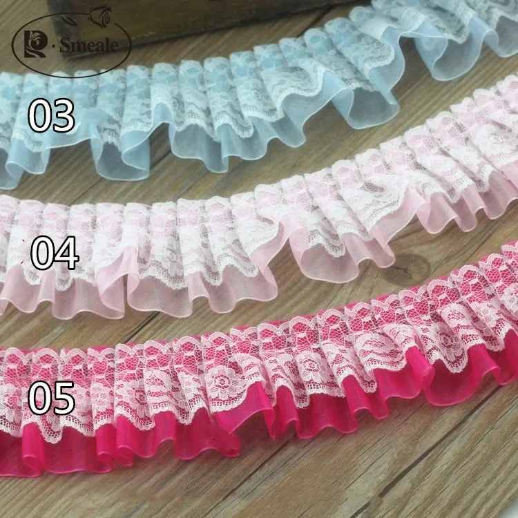 5M 16Colors DIY Pleated Lace Trim for Curtains Bedspreads Pillowcases