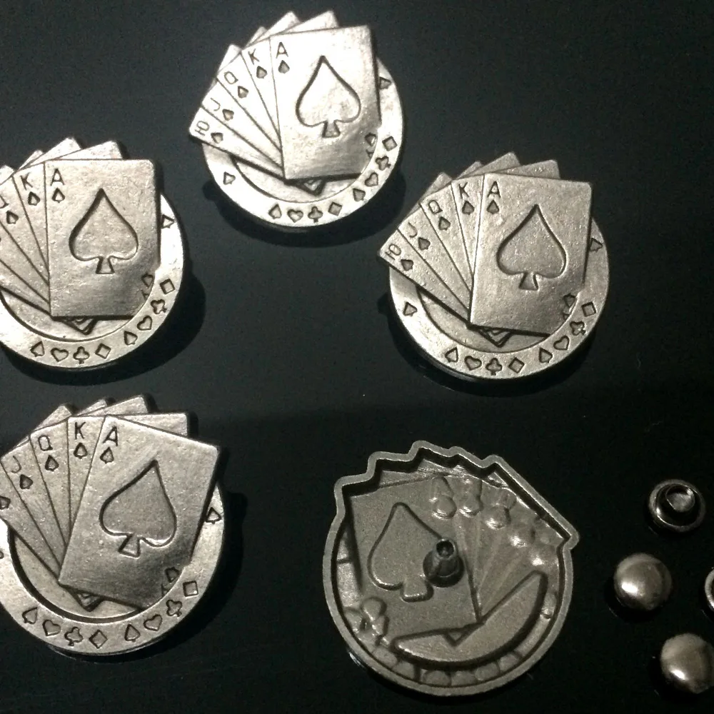 

New 30PCS 25X25MM Antique Silver Round Poker Studs Rivet Punk Poker Spike Shoes Belt Bag Bracelets Accessories Leather Craft