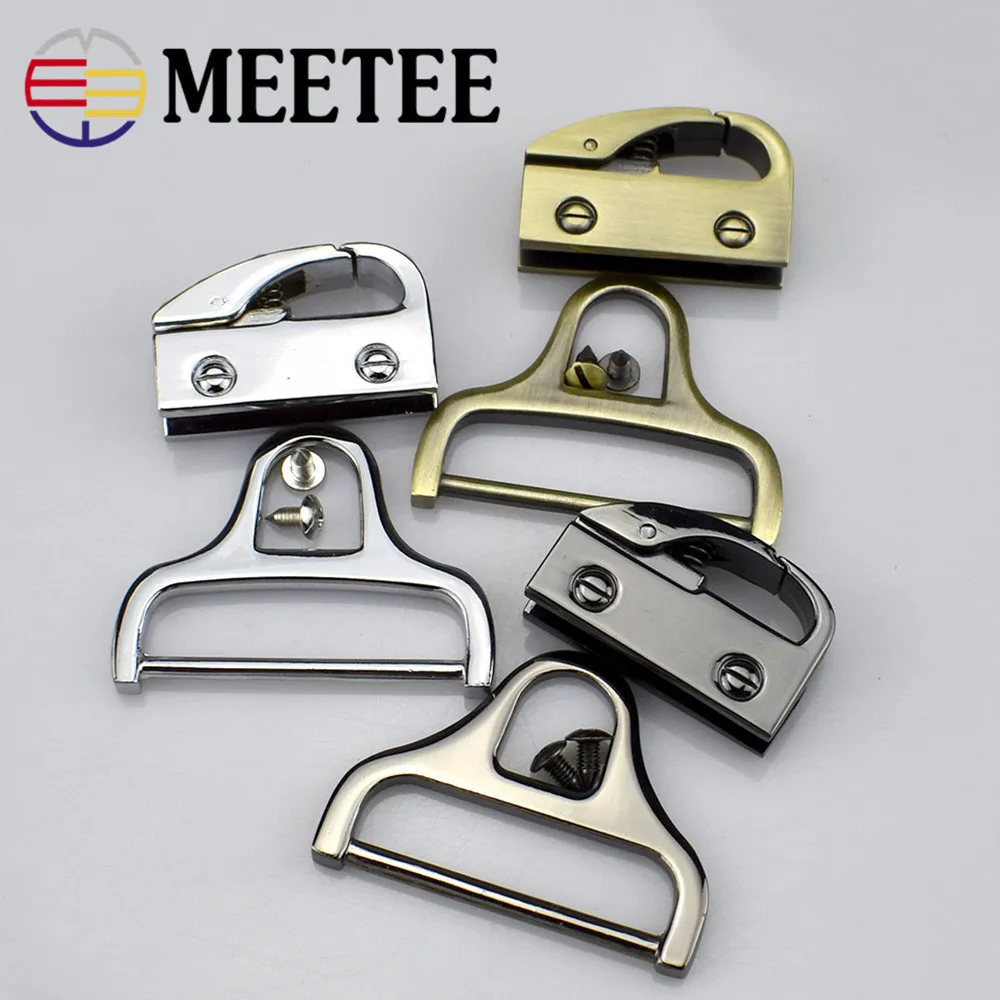 

2Sets Meetee Bag Strap Belt Hanging Clip Buckle Screw Metal Handbag Snap Hooks Clasp Hardware Leather Craft Accessories F2-14