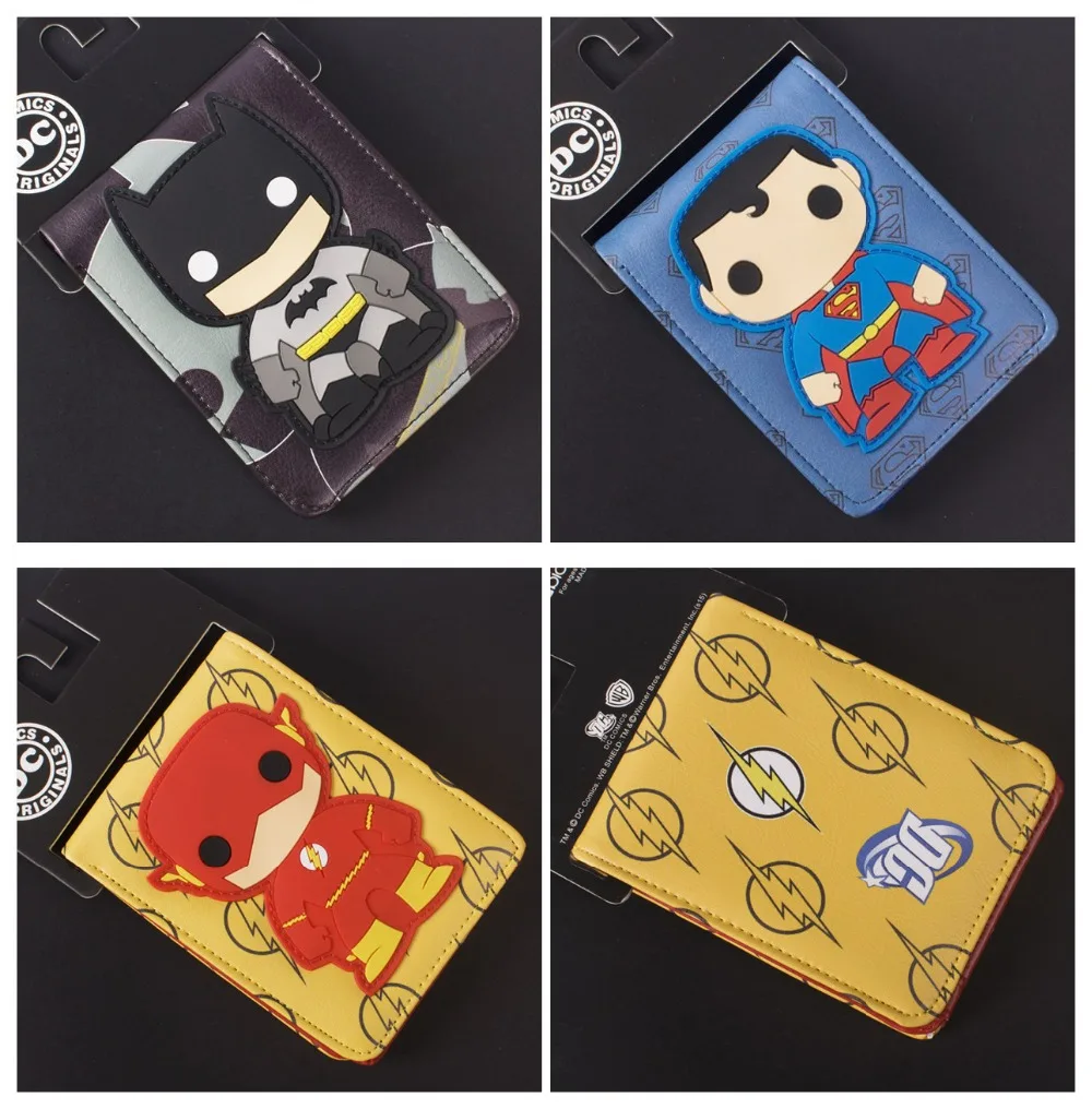 Marvel Super Heroes Batman superman The Flash Q version wallets font b cosplay b font cartoon