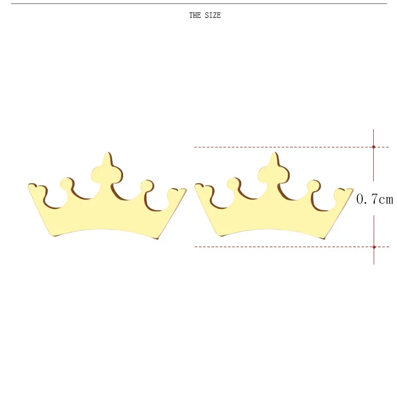 CACANA Stainless Steel Stud Earring For Women Man Cartoon Crown Gold And Silver Color Lover's Engagement Jewelry Drop Shipping