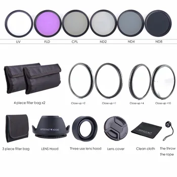 

67MM Lens Filter Kit - Macro Close Up Set & UV CPL FLD with Pouch for Nikon Canon 67mm camera lens