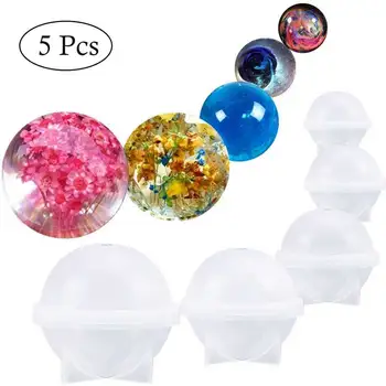 

5Pcs Stereo Spheric Silicone Mold DIY Resin Decorative Craft Maker Jewelry Candle Soap Bath Bomb Home Handmade Epoxy Resin Mould