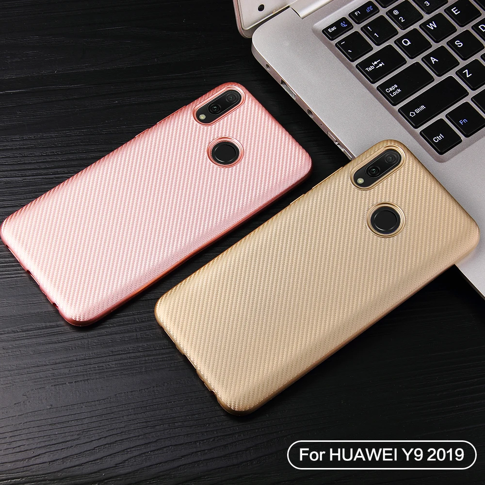 Case For Huawei Y9 2019 Coque Carbon Fiber Soft TPU Silicone Case For Huawei Y9 2019 Y 9 Y92019 JKM-LX1 JKM LX1 6.5 Back Cover  (5)