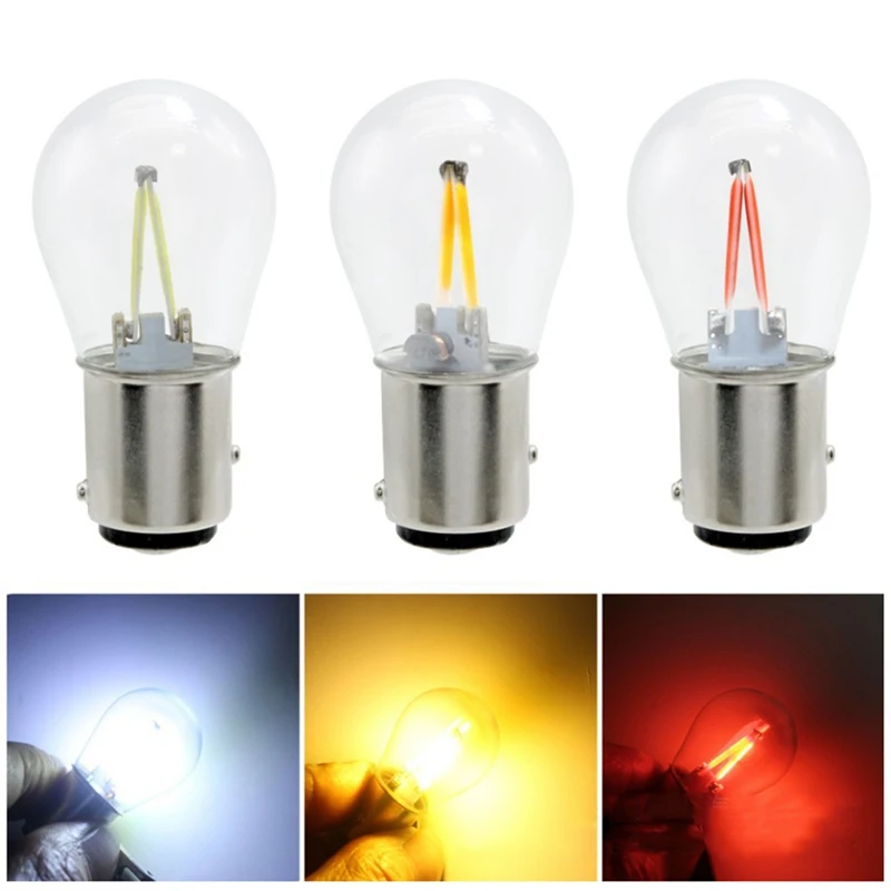 

1pc Universal 1156 LED Filament Chip Car Light Bulb Auto Vehicle Reverse Turning Instructions Lamp White 12V