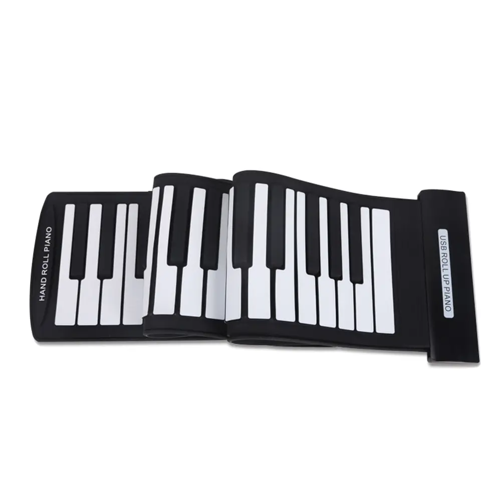 Портативный 61 клавиши гибкий рулон пианино USB MIDI электронная клавиатура ручной рулон пианино