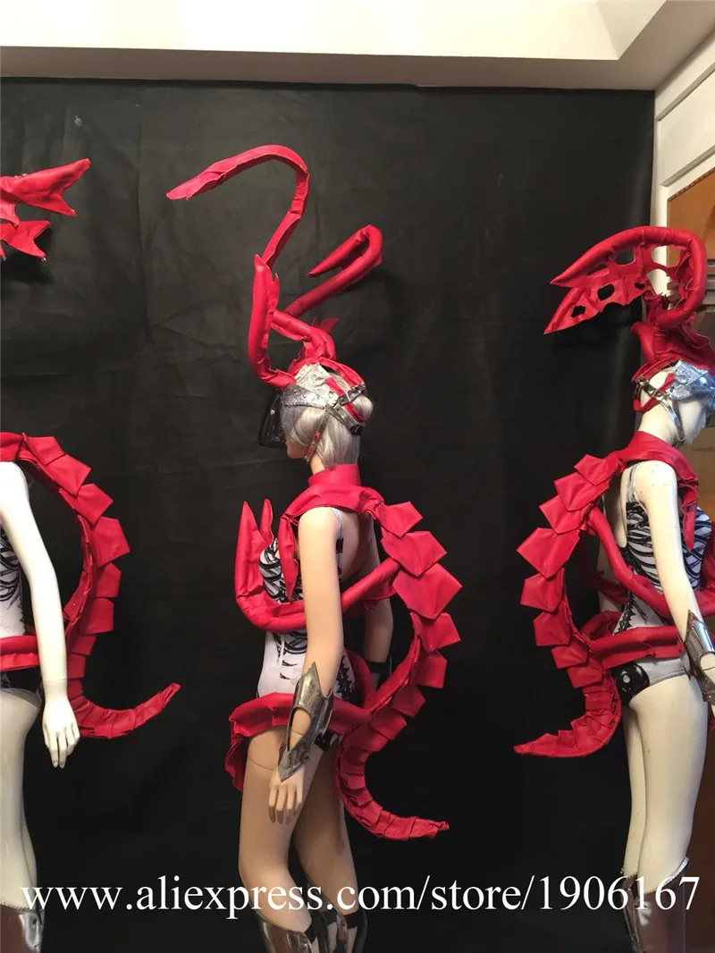 Music Festival Red keel party costume props clothing auto show clothing03