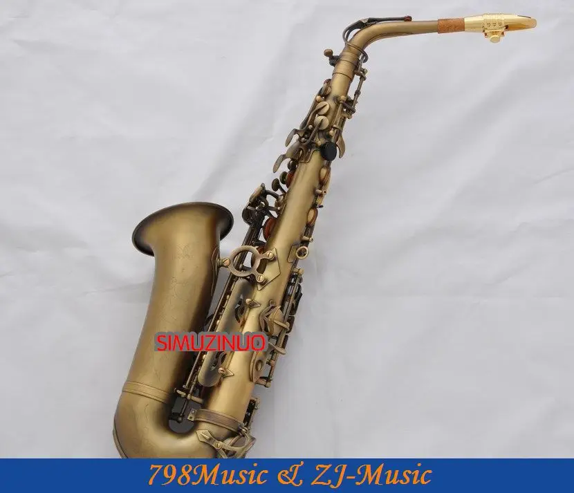 Профессиональный античный бронзовый Eb альт саксофон Abalone shell key High F # sax Новый|alto