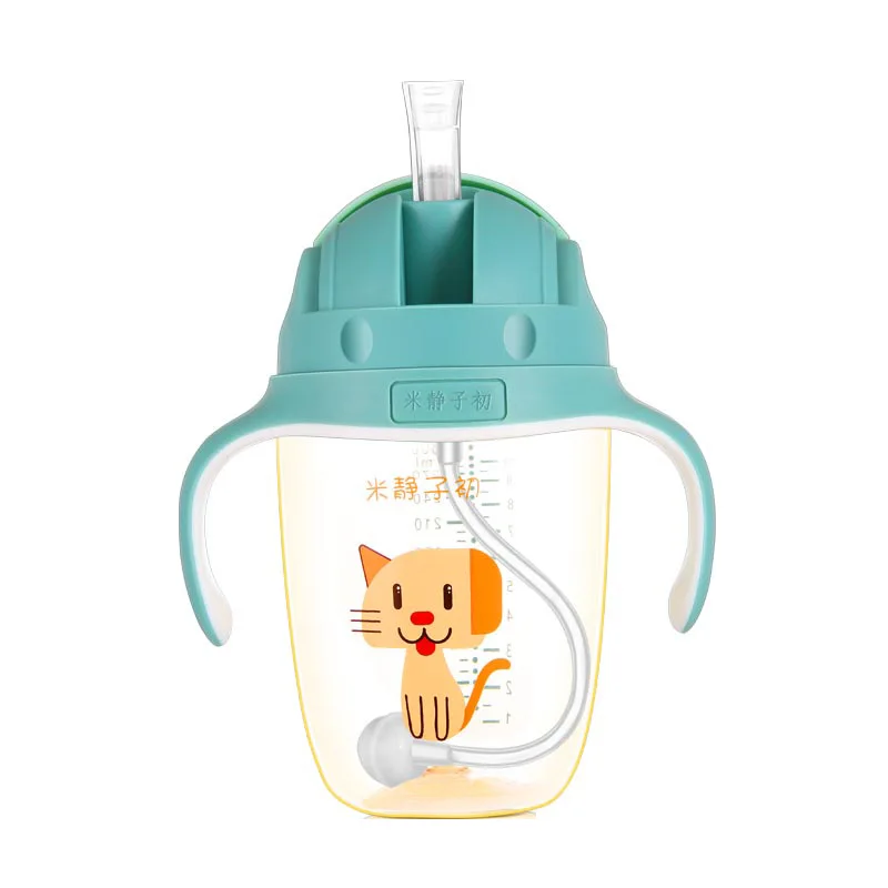 Детские стаканчики для воды BPA Free Kid Cat бутылочка для кормления с ручкой для малышей герметичная поилка для младенцев Sippy Learning Kettle MY0041