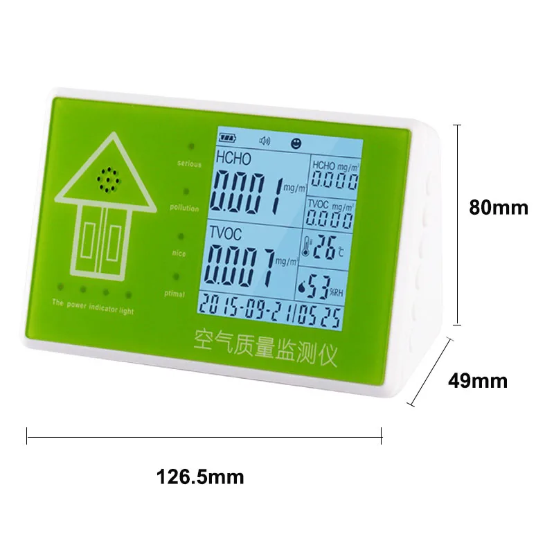 10 в 1 цифровой Formaldeyde детектор HCHO PM2.5 PM10 TVOC Температура влажность тестер воздуха