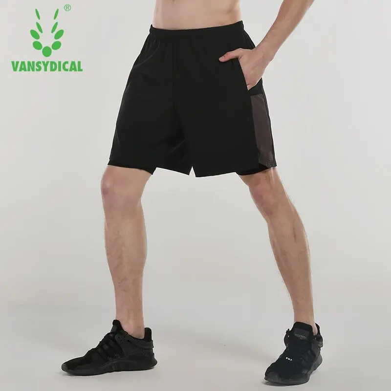 

Vansydical Running Shorts Men's Quick Dry Fitness Sports Shorts Double Layer Breathable Basketball Workout Jogging Gym Shorts