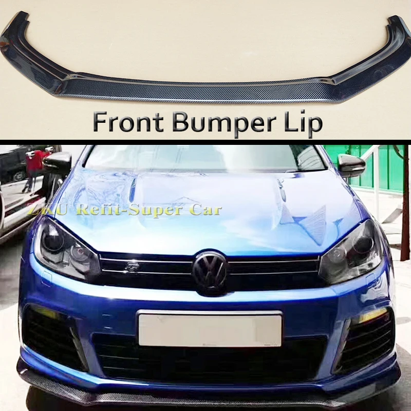 Спойлер для переднего бампера из углеродного волокна Volkswagen GOLF 6 R20 2008