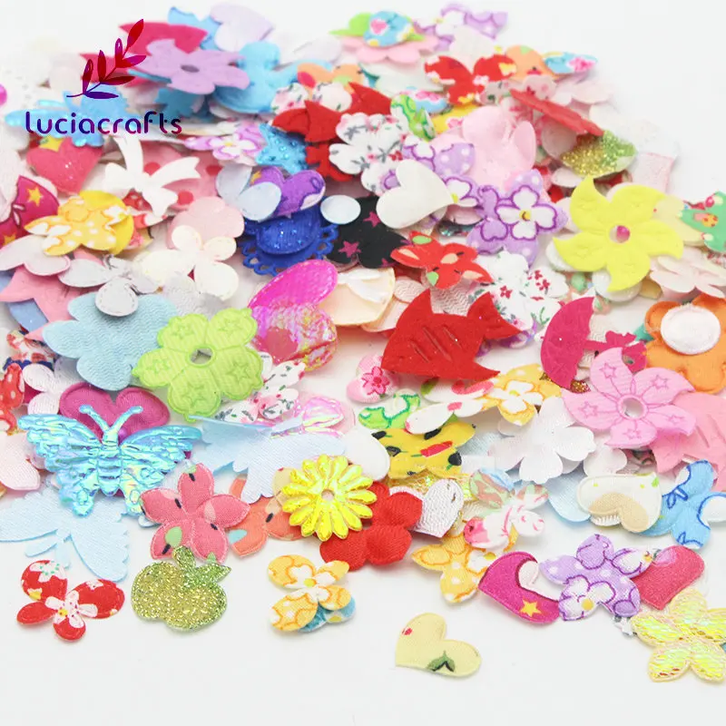 

Lucia crafts Fabric Flower Mix DIY Handmade Garment Scrapbook Decoration Appr 4~11g/lot,(appr 100~220pcs/bag) 14020006